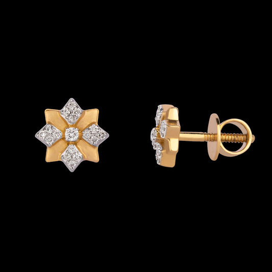 14K Yellow Gold Diamond Earrings - 0.14ct SI-IJ