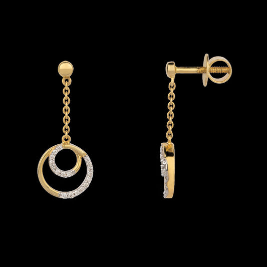 14K Yellow Gold Diamond Earrings - 0.14ct SI-IJ