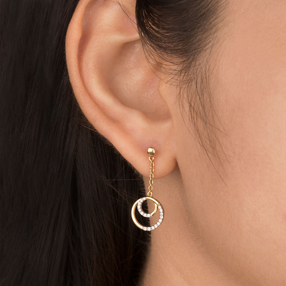 14K Yellow Gold Diamond Earrings - 0.14ct SI-IJ