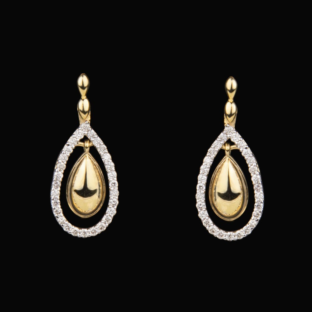 14K Yellow Gold Diamond Earrings - 0.38ct SI-IJ