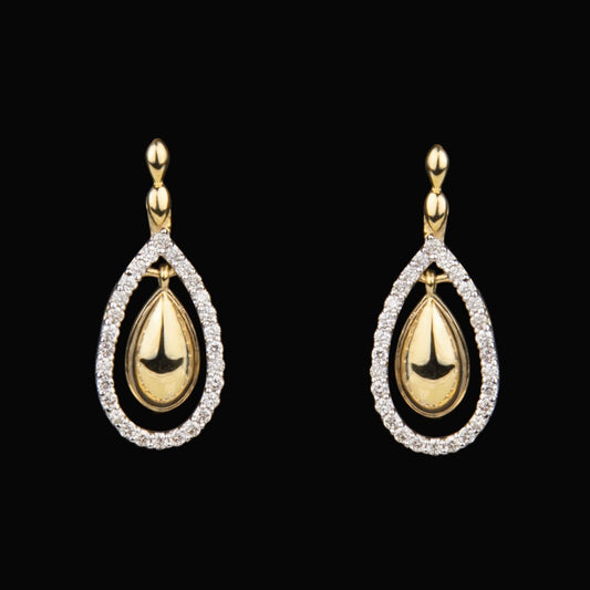 14K Yellow Gold Diamond Earrings - 0.38ct SI-IJ