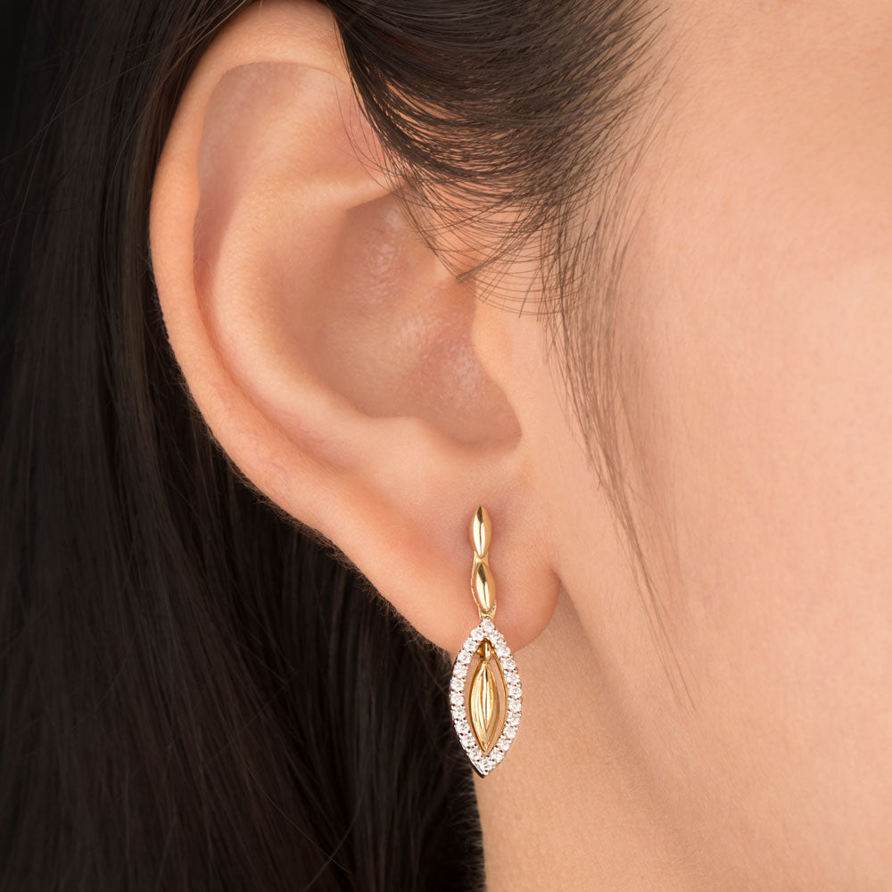 14K Yellow Gold Diamond Earrings - 0.38ct SI-IJ