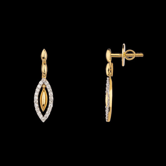 14K Yellow Gold Diamond Earrings - 0.36ct SI-IJ