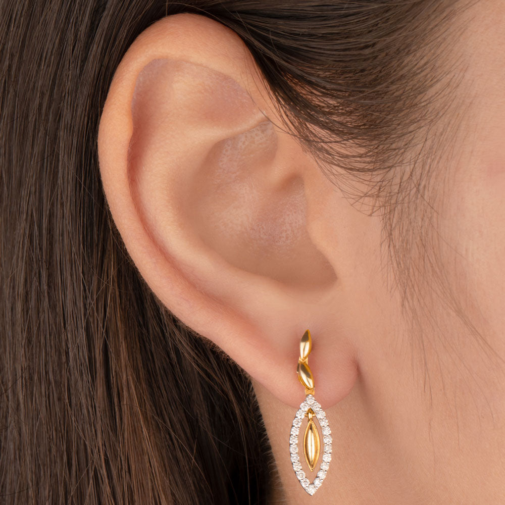 14K Yellow Gold Diamond Earrings - 0.36ct SI-IJ