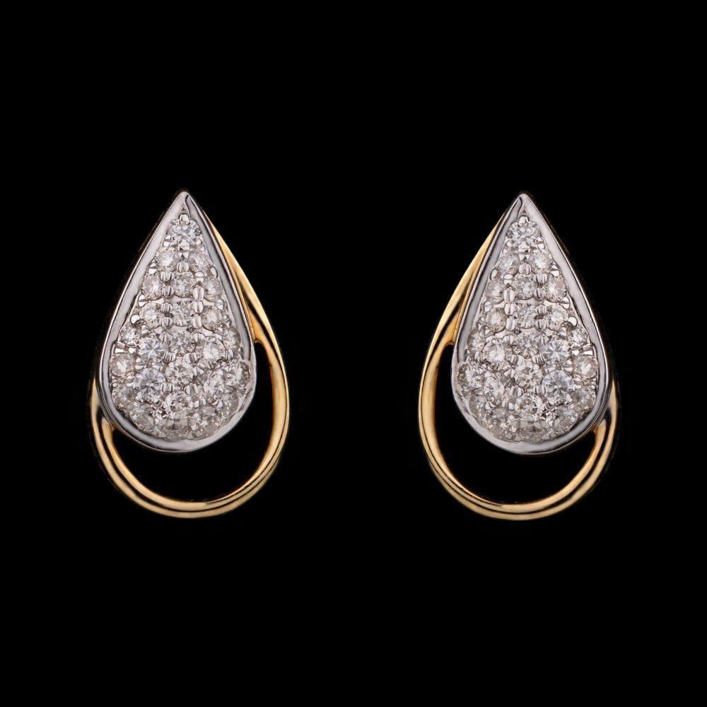 14K Yellow Gold Diamond Earrings - 0.281ct VS-SI-GH