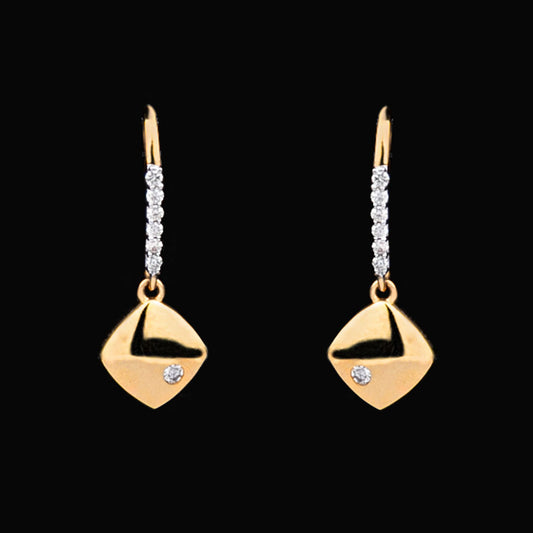 14K Yellow Gold Diamond Earrings - 0.12ct SI-IJ
