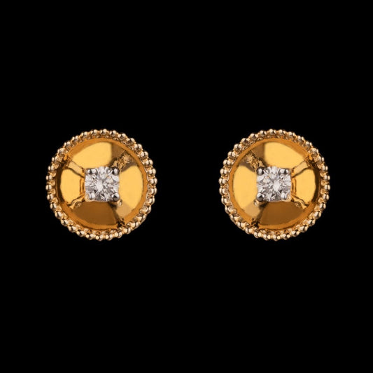 14K Yellow Gold Diamond Earrings - 0.11ct SI-GH