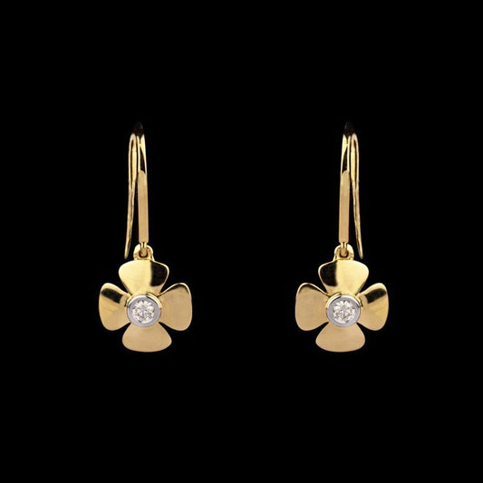 14K Yellow Gold Diamond Earrings - 0.09ct SI-IJ