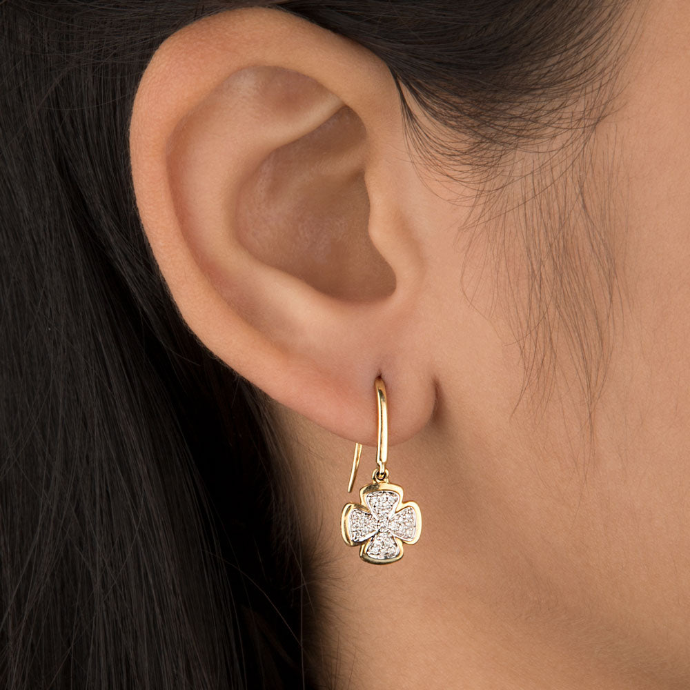 14K Yellow Gold Diamond Earrings - 0.17ct SI-IJ