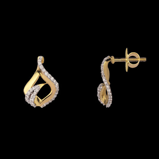 14K Yellow Gold Diamond Earrings - 0.34ct SI-IJ