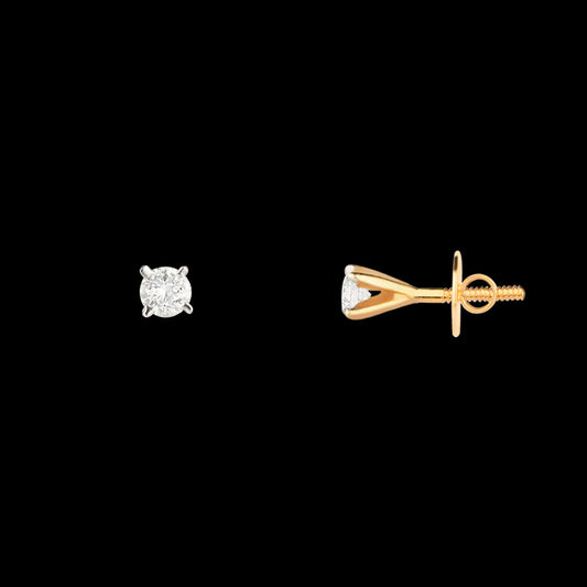 18K Yellow Gold Diamond Earrings - 0.16ct VVS-VS-HI