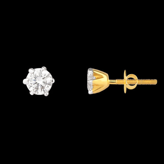 18K Yellow Gold Diamond Earrings - 0.166ct VVS-VS-GH