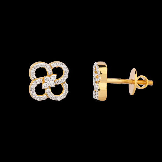 18K Yellow Gold Diamond Earrings - 0.268ct VS-SI-EF