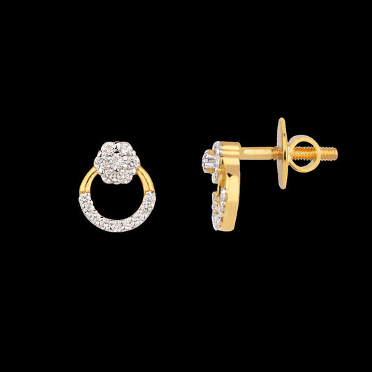18K Yellow Gold Diamond Earrings - 0.148ct VS-SI-EF