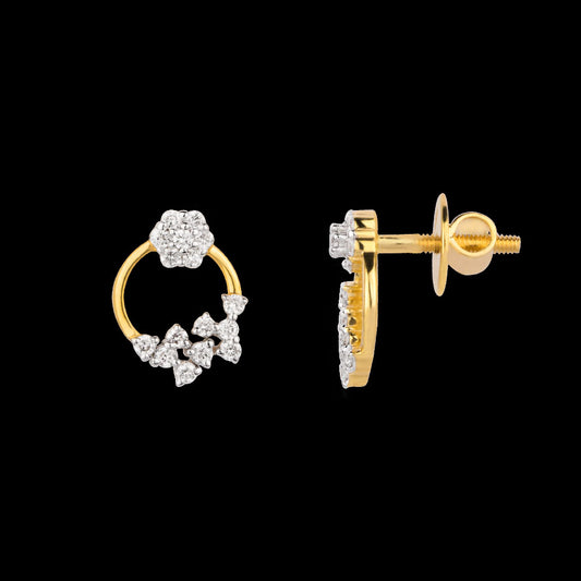 18K Yellow Gold Diamond Earrings - 0.219ct VS-SI-EF