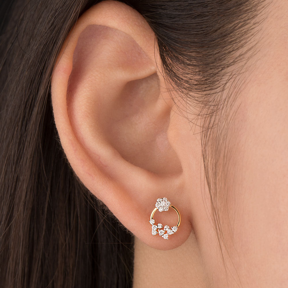 18K Yellow Gold Diamond Earrings - 0.219ct VS-SI-EF