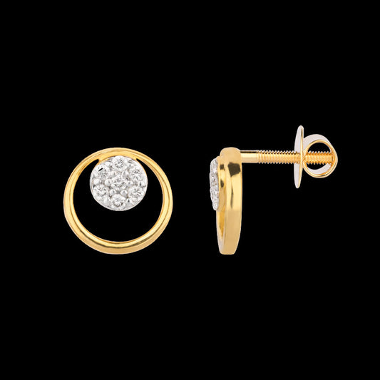 18K Yellow Gold Diamond Earrings - 0.101ct VS-SI-EF