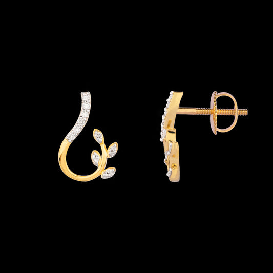 14K Yellow Gold Diamond Earrings - 0.146ct VVS-VS-IJ