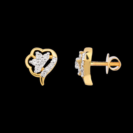 18K Yellow Gold Diamond Earrings - 0.109ct VS-SI-EF