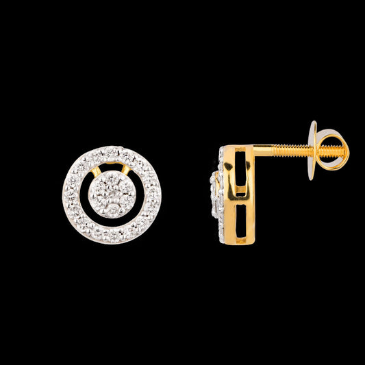 18K Yellow Gold Diamond Earrings - 0.318ct VS-SI-EF