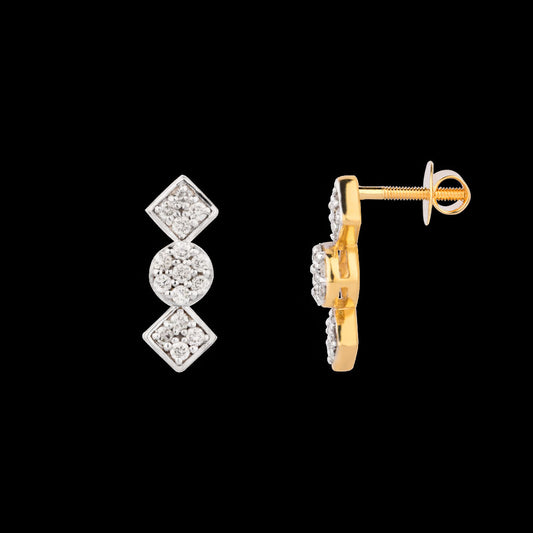 18K Yellow Gold Diamond Earrings - 0.207ct VS-SI-HI