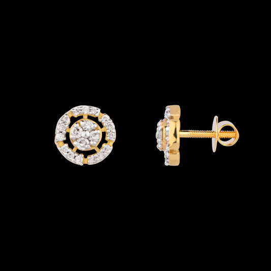 18K Yellow Gold Diamond Earrings - 0.114ct VS-SI-HI