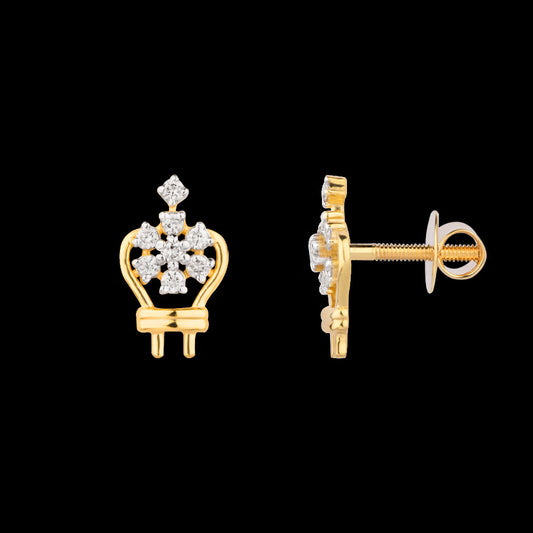 14K Yellow Gold Diamond Earrings - 0.125ct VVS-VS-IJ