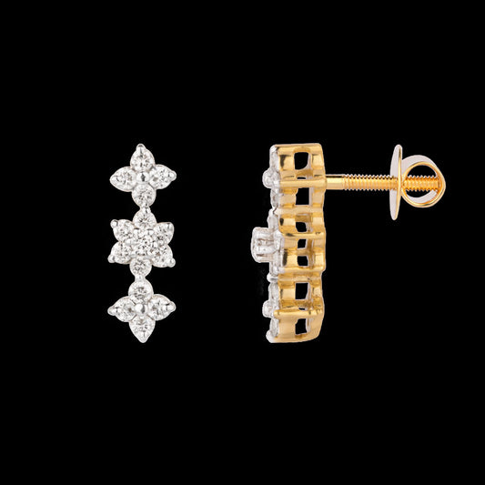 18K Yellow Gold Diamond Earrings - 0.222ct VVS-VS-IJ