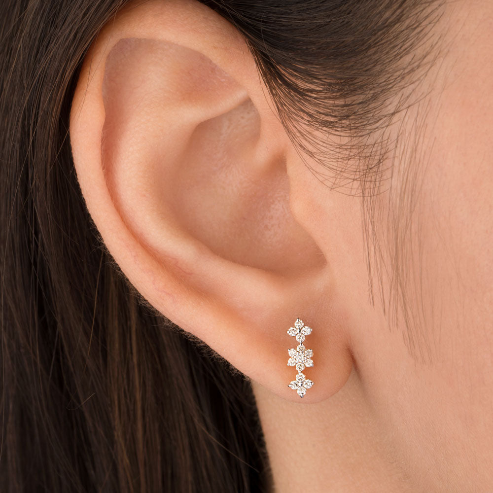 18K Yellow Gold Diamond Earrings - 0.222ct VVS-VS-IJ