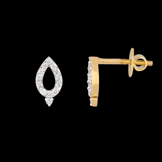 18K Yellow Gold Diamond Earrings - 0.181ct VS-SI-HI