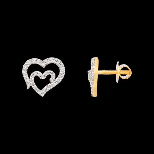 18K Yellow Gold Diamond Earrings - 0.343ct VS-SI-FG