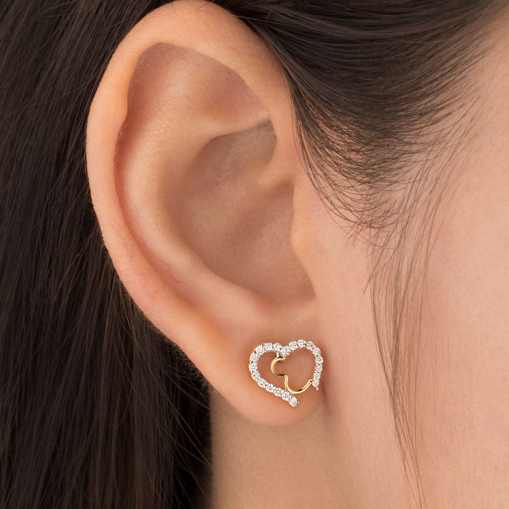 18K Yellow Gold Diamond Earrings - 0.251ct VS-SI-FG