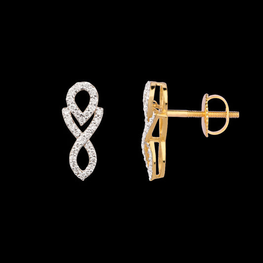 18K Yellow Gold Diamond Earrings - 0.359ct VS-SI-FG
