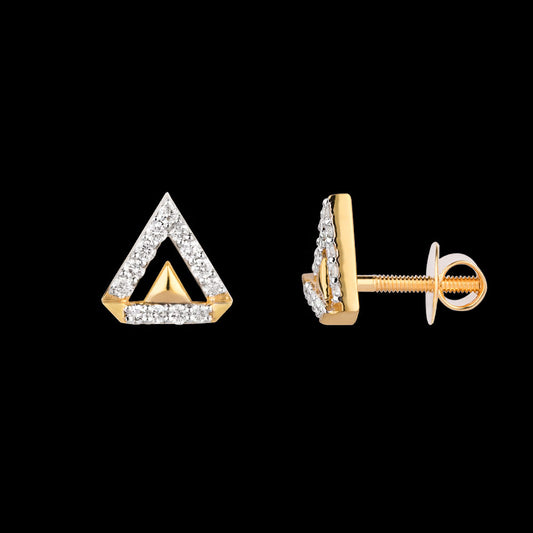 18K Yellow Gold Diamond Earrings - 0.224ct VS-SI-FG