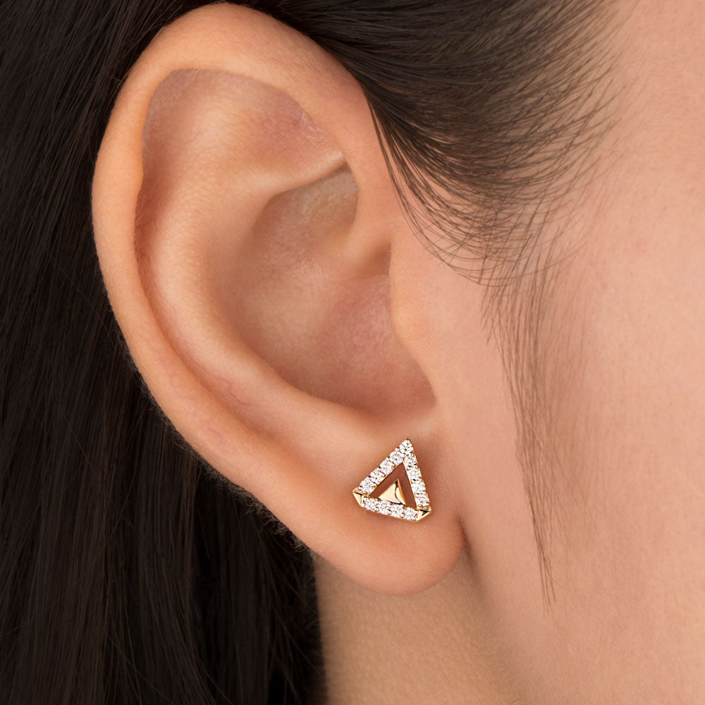 18K Yellow Gold Diamond Earrings - 0.224ct VS-SI-FG