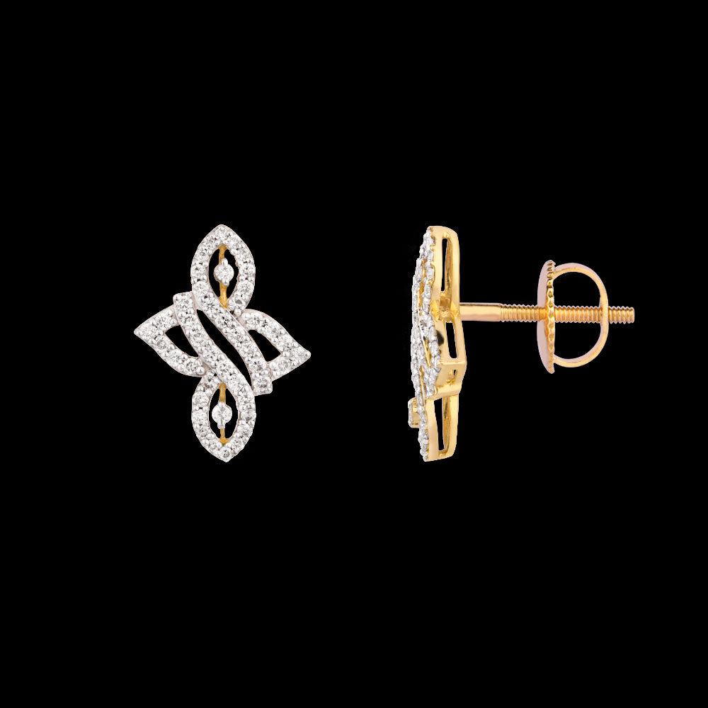 18K Yellow Gold Diamond Earrings - 0.513ct VS-SI-FG