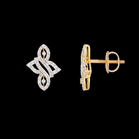 18K Yellow Gold Diamond Earrings - 0.513ct VS-SI-FG