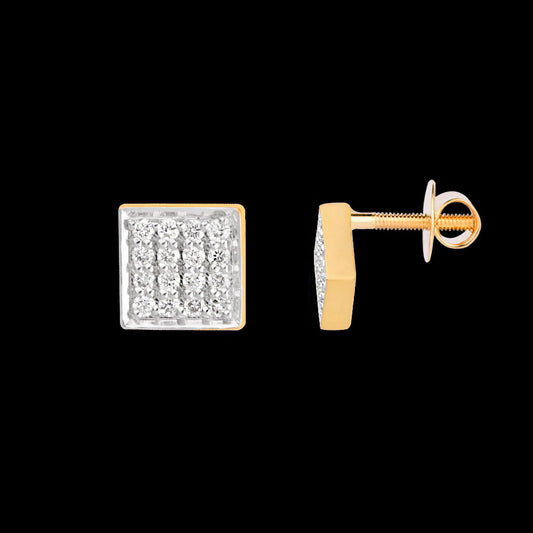18K Yellow Gold Diamond Earrings - 0.186ct VS-SI-FG