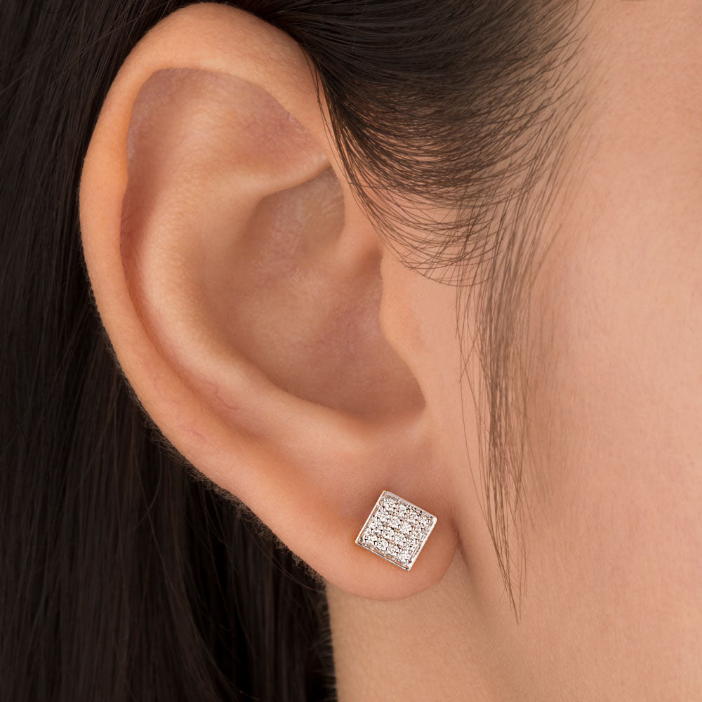 18K Yellow Gold Diamond Earrings - 0.186ct VS-SI-FG