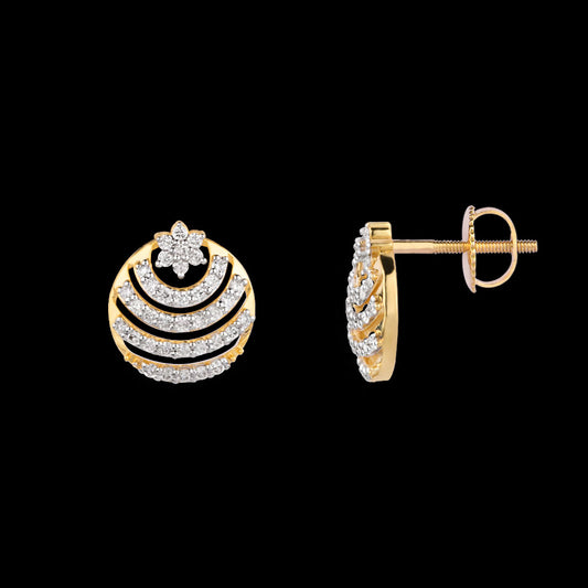 18K Yellow Gold Diamond Earrings - 0.499ct VS-SI-FG