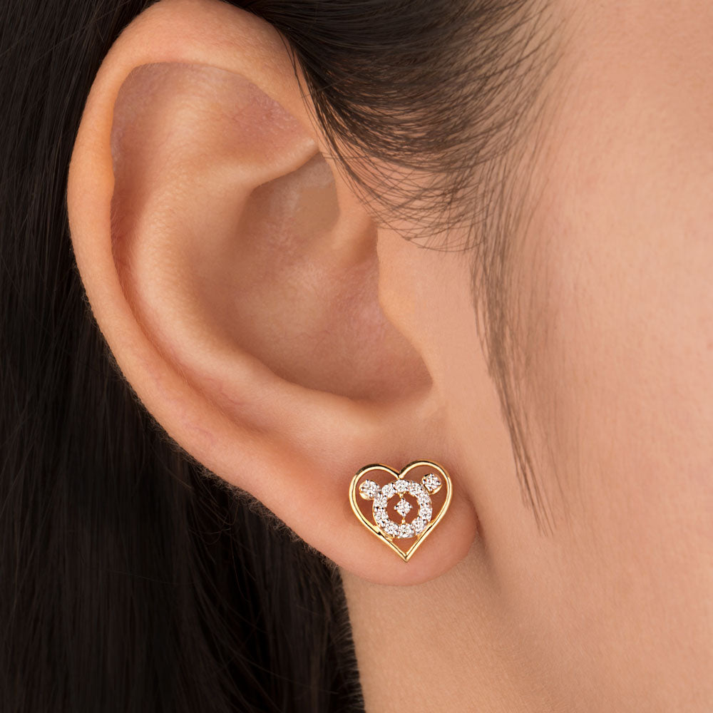 18K Yellow Gold Diamond Earrings - 0.202ct VS-SI-FG