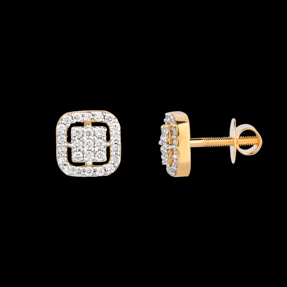 18K Yellow Gold Diamond Earrings - 0.274ct VS-SI-FG