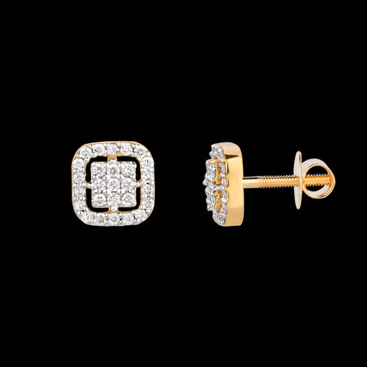 18K Yellow Gold Diamond Earrings - 0.274ct VS-SI-FG