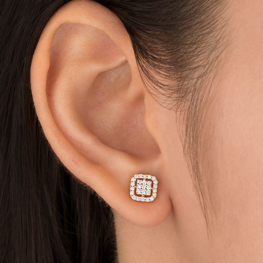 18K Yellow Gold Diamond Earrings - 0.274ct VS-SI-FG