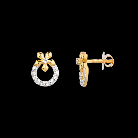 18K Yellow Gold Diamond Earrings - 0.159ct VS-SI-FG