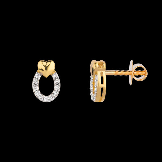 18K Yellow Gold Diamond Earrings - 0.159ct VS-SI-FG