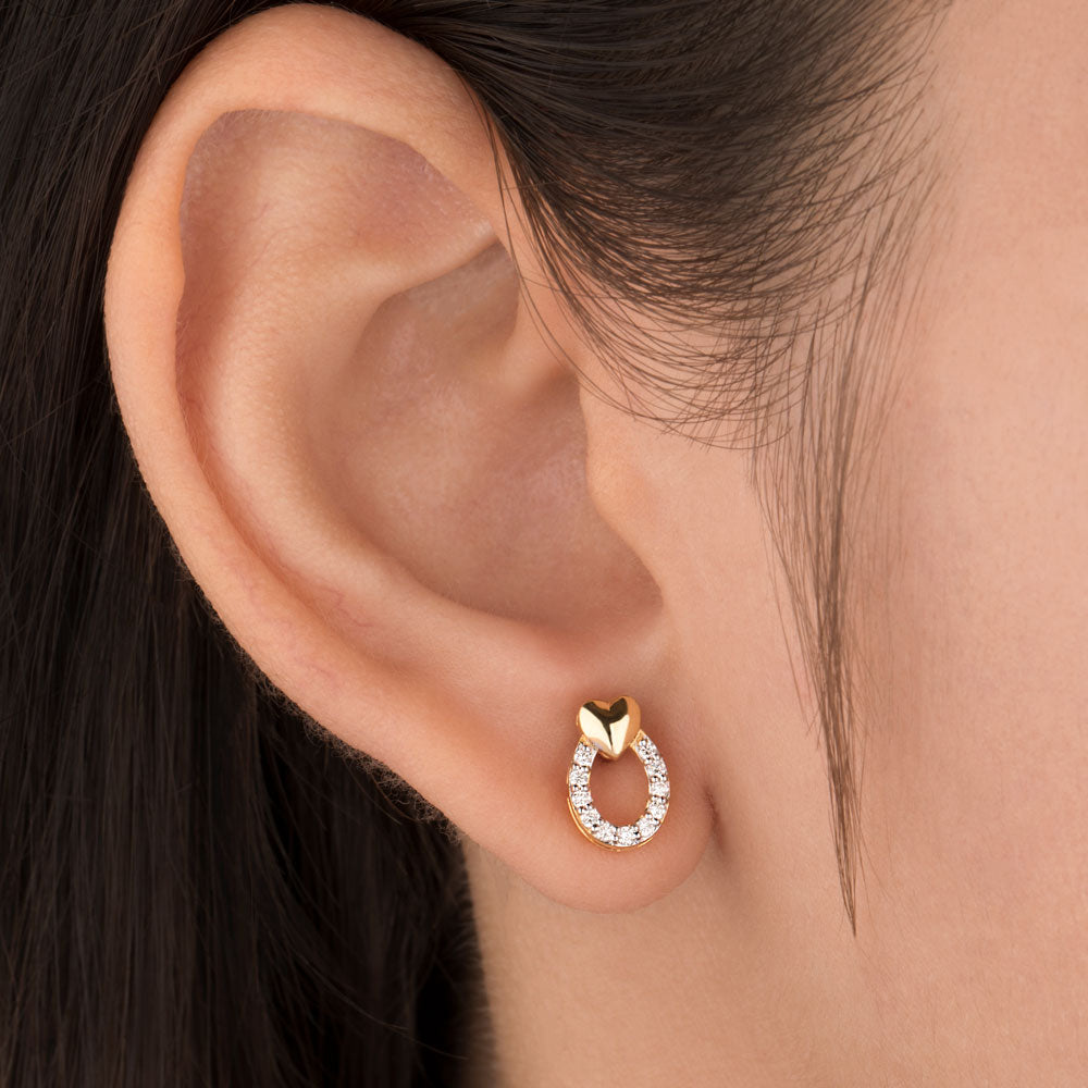 18K Yellow Gold Diamond Earrings - 0.159ct VS-SI-FG