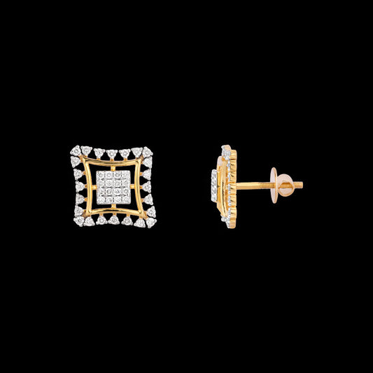18K Yellow Gold Diamond Earrings - 0.533ct VS-SI-FG