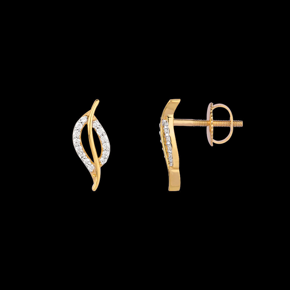 18K Yellow Gold Diamond Earrings - 0.157ct VS-SI-FG