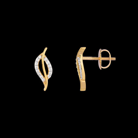 18K Yellow Gold Diamond Earrings - 0.157ct VS-SI-FG